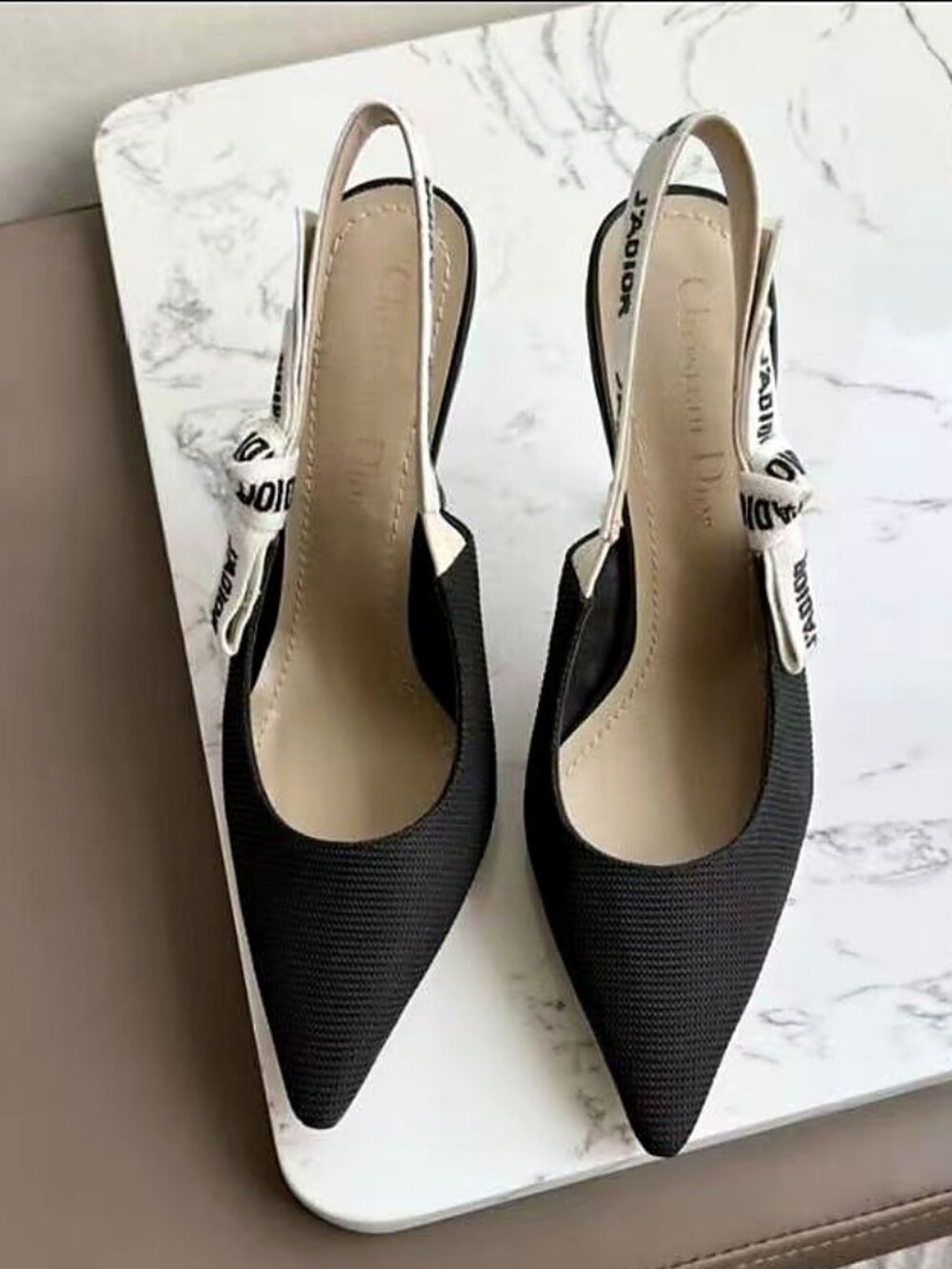 Dior Canvas Slingback Pointed Heels - Picture 4 of 5
